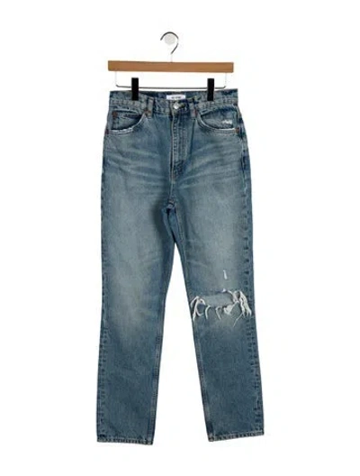 Pre-owned Re/done High-rise Straight Leg Jeans In Blue
