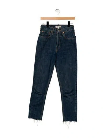 Pre-owned Re/done High-rise Straight Leg Jeans In Blue