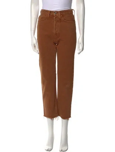 Pre-owned Re/done High-rise Straight Leg Jeans In Blue