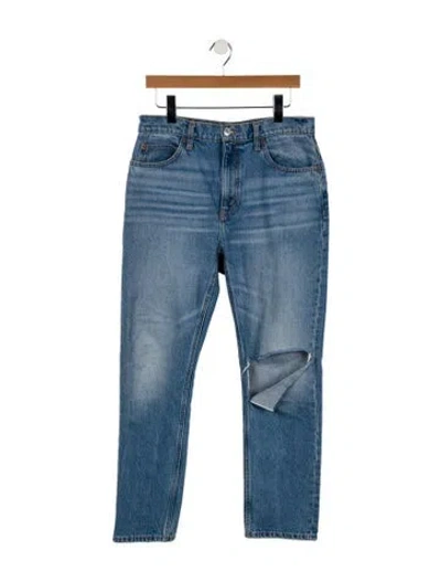 Pre-owned Re/done High-rise Straight Leg Jeans In Blue