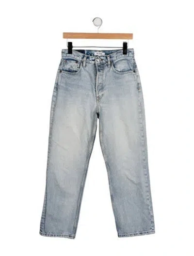 Pre-owned Re/done High-rise Straight Leg Jeans In Blue