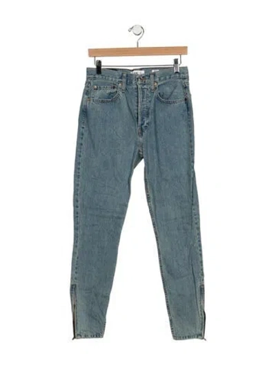 Pre-owned Re/done High-rise Straight Leg Jeans In Blue