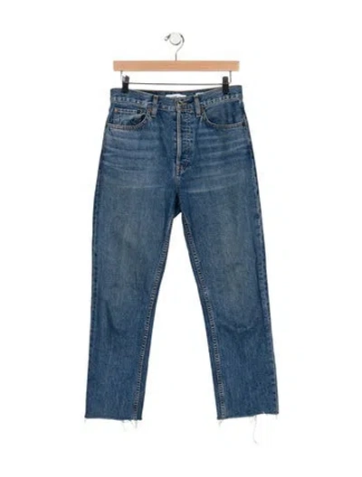 Pre-owned Re/done High-rise Straight Leg Jeans In Blue