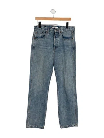 Pre-owned Re/done High-rise Straight Leg Jeans In Blue