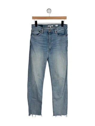 Pre-owned Re/done High-rise Straight Leg Jeans In Blue