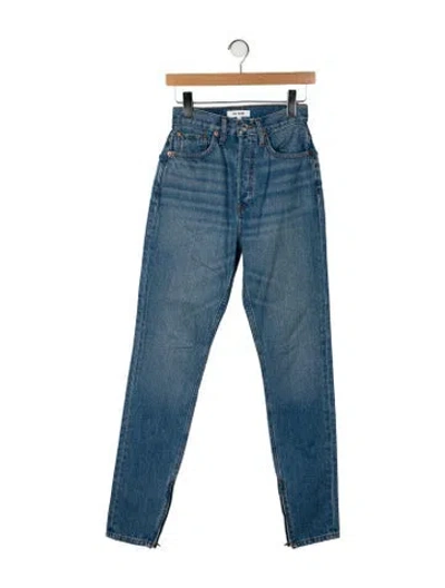 Pre-owned Re/done High-rise Straight Leg Jeans In Blue
