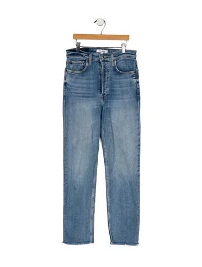 Pre-owned Re/done High-rise Straight Leg Jeans In Blue
