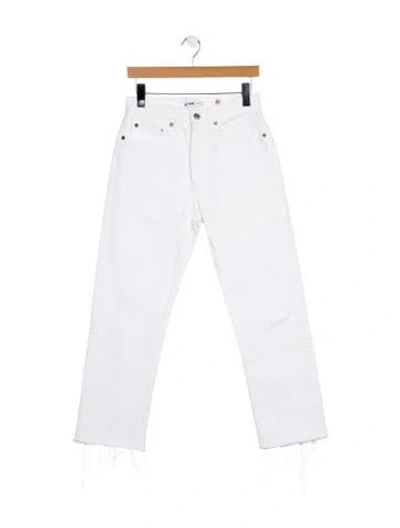 Pre-owned Re/done High-rise Straight Leg Jeans In Blue