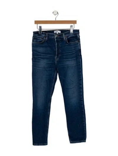 Pre-owned Re/done High-rise Straight Leg Jeans In Blue