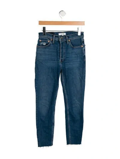 Pre-owned Re/done High-rise Straight Leg Jeans In Blue