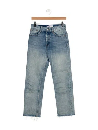Pre-owned Re/done High-rise Straight Leg Jeans In Blue