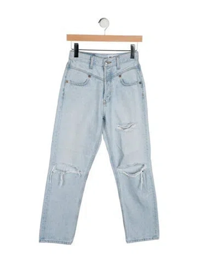 Pre-owned Re/done High-rise Straight Leg Jeans In Blue