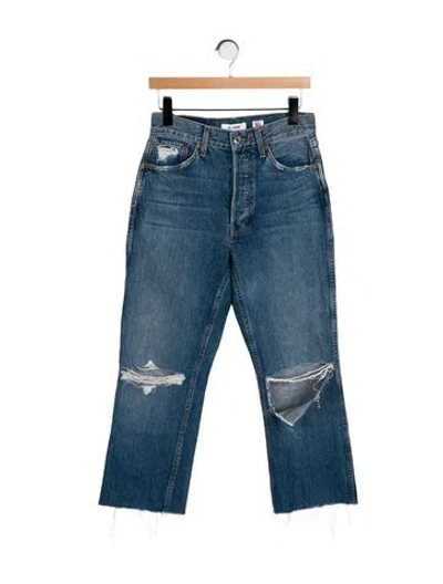 Pre-owned Re/done High-rise Straight Leg Jeans In Blue