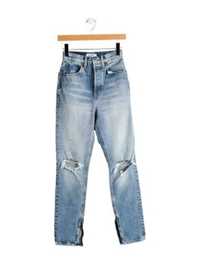 Pre-owned Re/done High-rise Straight Leg Jeans In Blue