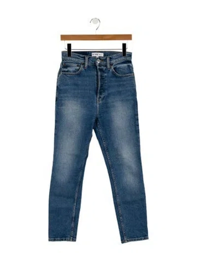 Pre-owned Re/done High-rise Straight Leg Jeans In Blue