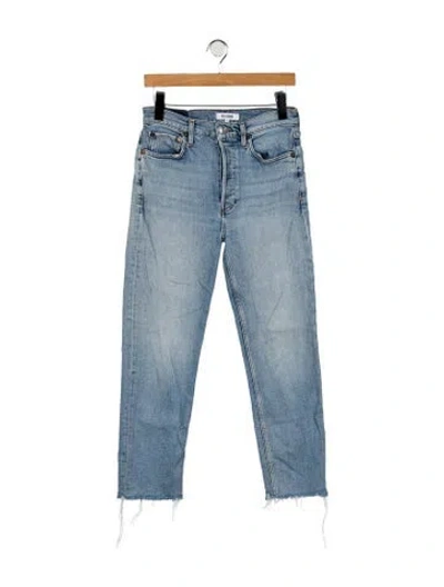 Pre-owned Re/done High-rise Straight Leg Jeans In Blue