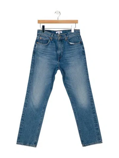 Pre-owned Re/done High-rise Straight Leg Jeans In Blue