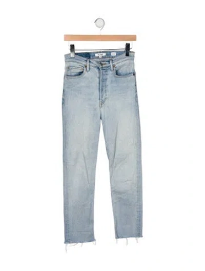 Pre-owned Re/done High-rise Straight Leg Jeans In Blue