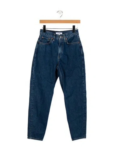 Pre-owned Re/done High-rise Straight Leg Jeans In Blue