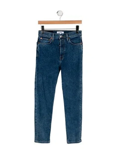 Pre-owned Re/done High-rise Straight Leg Jeans In Blue