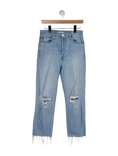 Pre-owned Re/done High-rise Straight Leg Jeans In Blue