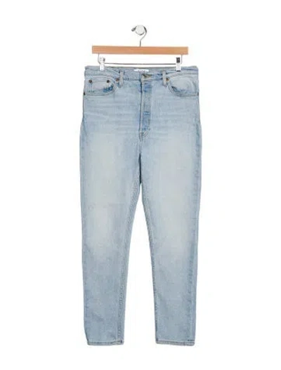 Pre-owned Re/done High-rise Straight Leg Jeans In Blue