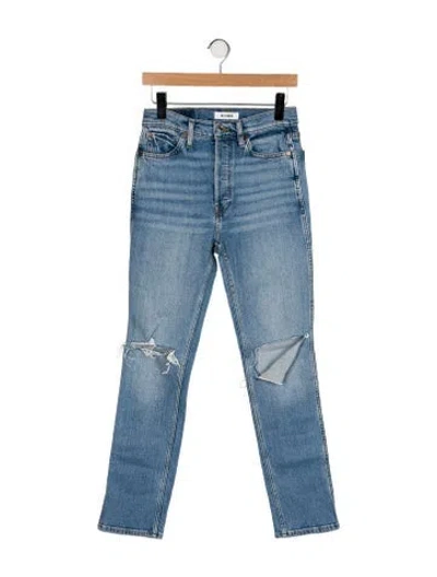 Pre-owned Re/done High-rise Straight Leg Jeans In Blue