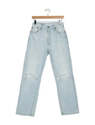 Pre-owned Re/done High-rise Straight Leg Jeans In Blue