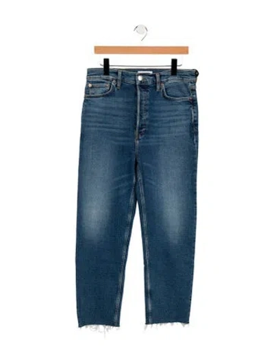 Pre-owned Re/done High-rise Straight Leg Jeans In Blue