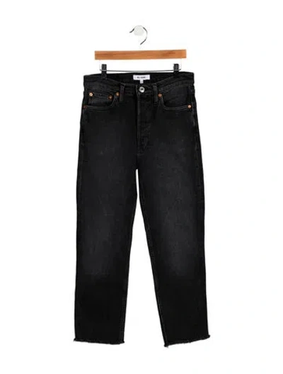 Pre-owned Re/done High-rise Straight Leg Jeans In Blue