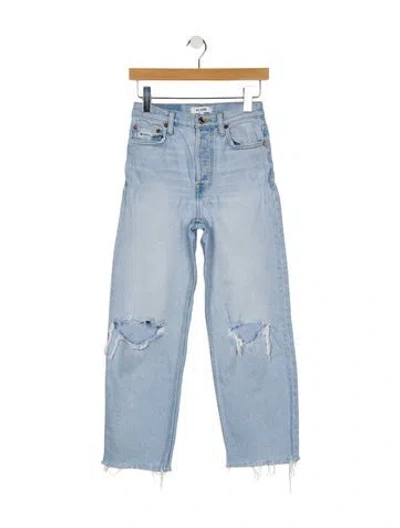 Pre-owned Re/done High-rise Straight Leg Jeans In Blue