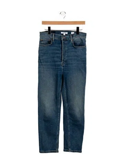 Pre-owned Re/done High-rise Straight Leg Jeans In Blue