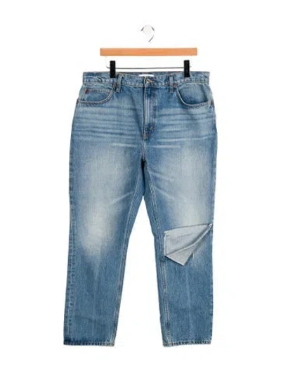 Pre-owned Re/done High-rise Straight Leg Jeans In Blue