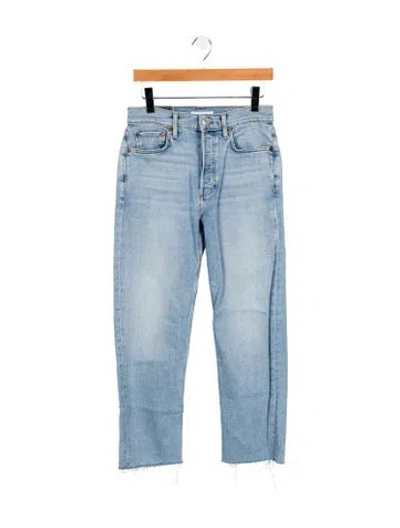 Pre-owned Re/done High-rise Straight Leg Jeans In Blue