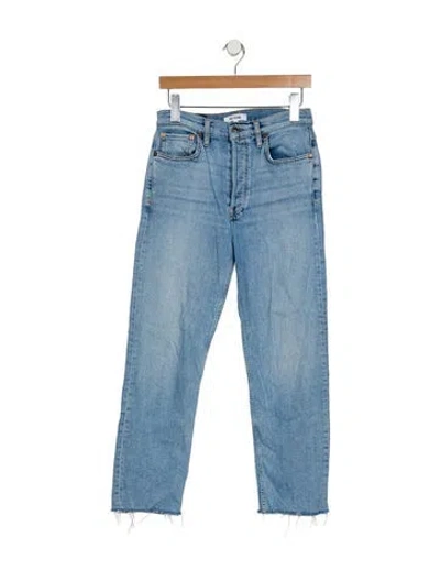 Pre-owned Re/done High-rise Straight Leg Jeans In Blue