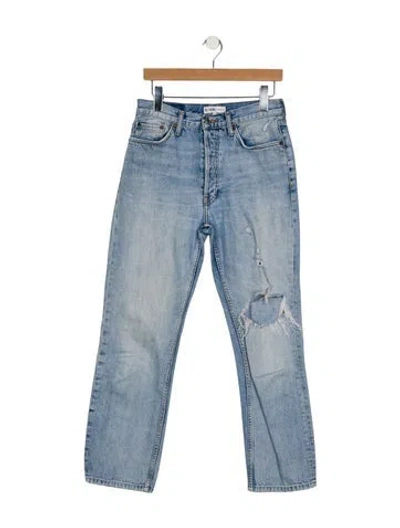 Pre-owned Re/done High-rise Straight Leg Jeans In Blue