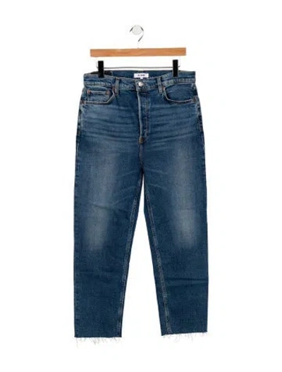 Pre-owned Re/done High-rise Straight Leg Jeans In Blue