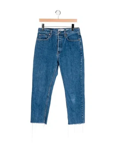 Pre-owned Re/done High-rise Straight Leg Jeans In Blue