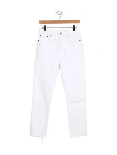 Pre-owned Re/done High-rise Straight Leg Jeans In Blue