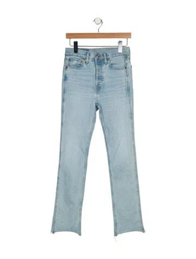 Pre-owned Re/done High-rise Straight Leg Jeans In Blue