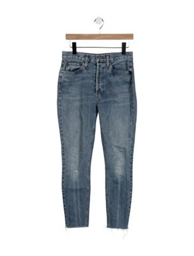 Pre-owned Re/done High-rise Straight Leg Jeans In Blue