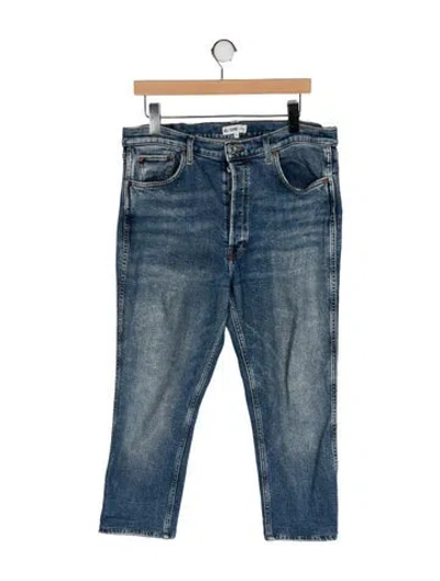 Pre-owned Re/done High-rise Straight Leg Jeans In Blue
