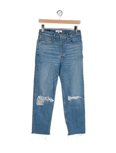 Pre-owned Re/done High-rise Straight Leg Jeans In Blue