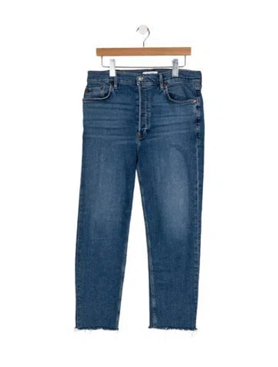 Pre-owned Re/done High-rise Straight Leg Jeans In Blue