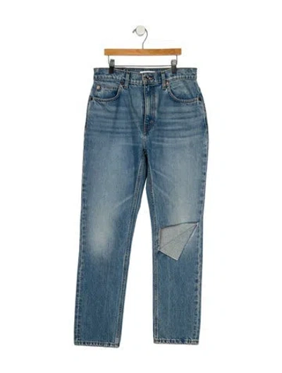 Pre-owned Re/done High-rise Straight Leg Jeans In Blue