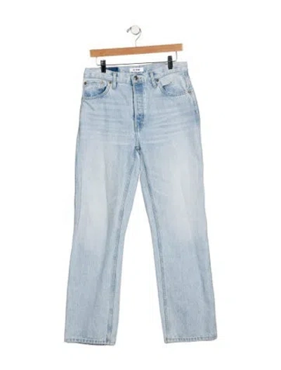 Pre-owned Re/done High-rise Straight Leg Jeans In Blue