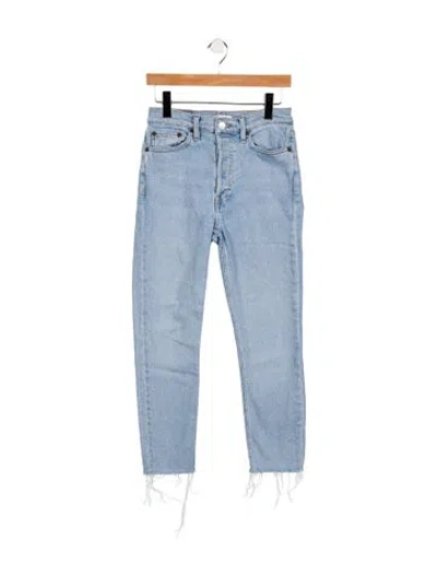 Pre-owned Re/done High-rise Straight Leg Jeans In Blue
