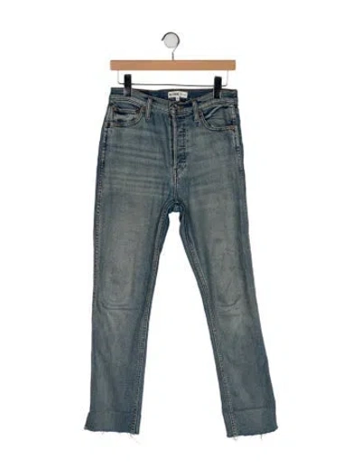 Pre-owned Re/done High-rise Straight Leg Jeans In Blue