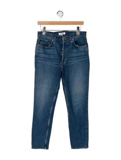 Pre-owned Re/done High-rise Straight Leg Jeans In Blue