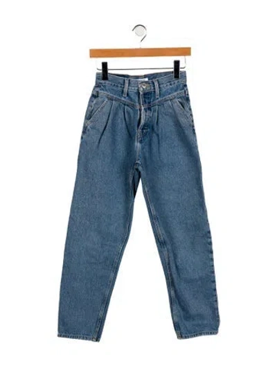 Pre-owned Re/done High-rise Straight Leg Jeans In Blue
